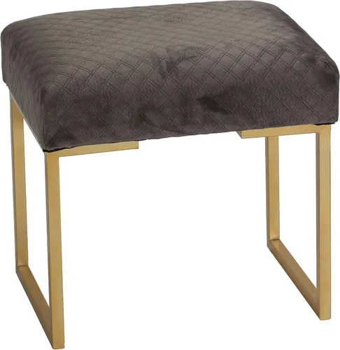 Vista 9 de Cortesi Home Allium otomana con patas doradas pintadas, 19 pulgadas de ancho, terciopelo azul
