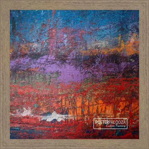 Vista 2 de Poster Palooza 3x3 Inch Rustic Walnut Complete Wood Square Picture Frame with UV Acrylic Plexiglass, Foam Board Backing & Hardware Included - 3x3