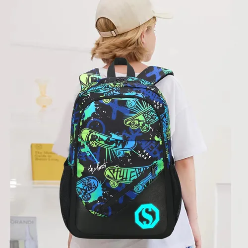 Vista 3 de BTOOP Mochila para niños y niñas, mochila de escuela primaria de 17 pulgadas, mochila primaria para adolescentes de viaje, para niños y niñas