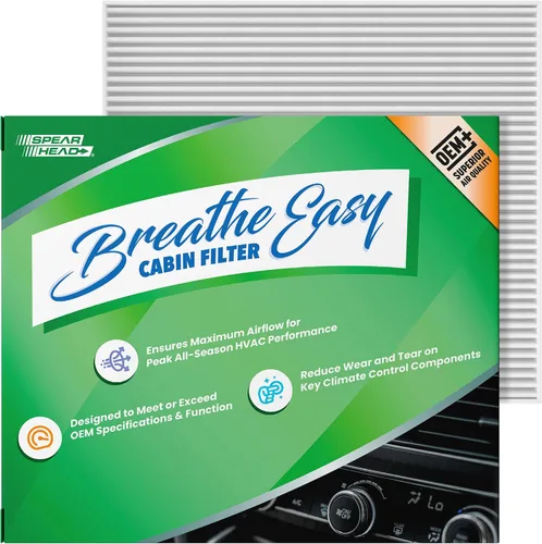 Vista 55 de Spearhead OEM+ Filtro de aire de cabina Particulate Breathe Easy Compatible con 2015-17 Chrysler 200, 2014-18 Cherokee como OEM Proporciona