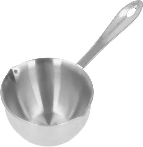 Vista 10 de Olla calentadora de mantequilla, olla calentadora de leche de 0.8 cuartos de galón con boquillas de vertido dobles, olla de acero inoxidable