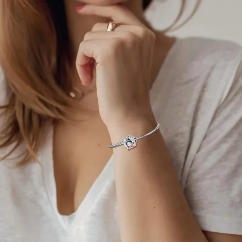 Vista 4 de QeenseKc - Cuentas de cristal esmaltadas para pulsera europea, regalo para mujeres y niñas