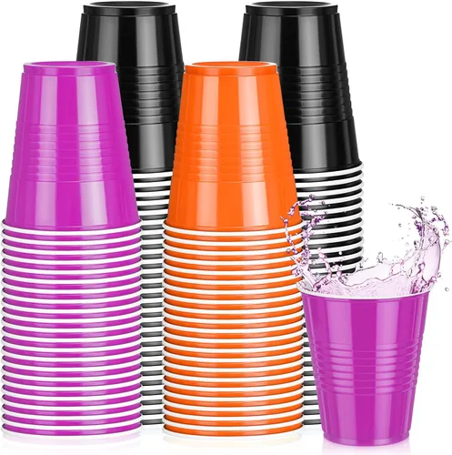 Vista 13 de Pickmesh Paquete de 50 Vasos de Plástico de 12 oz Vasos Desechables de Navidad a Granel para el Día de Año Nuevo, Bodas, Cumpleaños, Baby Shower