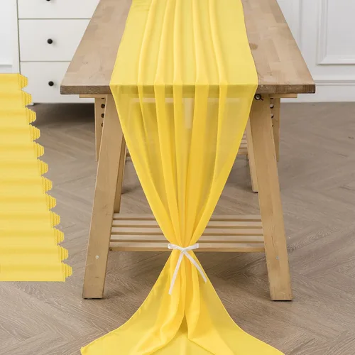 Vista 13 de Paquete de 2 caminos de mesa de gasa de 10 pies de 29 x 120 pulgadas, camino de mesa romántico transparente para boda, fiesta de cumpleaños
