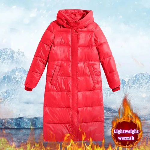 Vista 3 de Coats Women Impermeable Womens Thickened Down Jacket Long Winter Coat Hooded Jacket