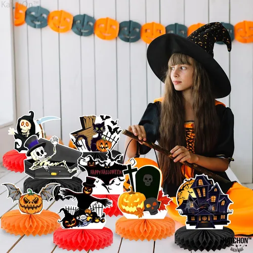 Vista 4 de KatchOn Centros de mesa de Halloween para mesas, paquete de 8