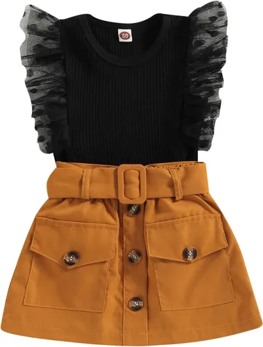Vista 134 de TheFound Trajes de verano para niñas pequeñas, sin mangas, de punto acanalado, halter, pantalones cortos, ropa para recién nacidos, conjunto de 3