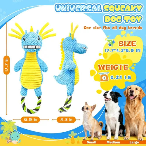 Vista 4 de Fuufome Juguetes chirriantes para perros grandes: juguetes duraderos para perros grandes para razas medianas y pequeñas - Juguetes de peluche