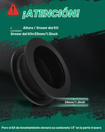 Vista 2 de SCITOO para Jeep Kit de elevación de nivelación trasera de 1.5 pulgadas, espaciadores de elevación trasera, kits de elevación de suspensión