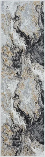 Vista 6 de LUXE WEAVERS - Alfombra abstracta de espiral de mármol, Humo 2x7