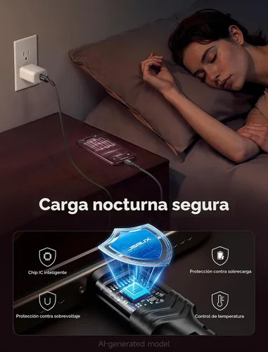 Vista 6 de JSAUX - Cable de carga para iPhone 18 y 17 Pro, 3.3 pies, paquete de 2 USB a USB C, color negro