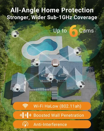 Vista 13 de Anlapus 4MP 360 ° Pan Tilt Solar 4 cámara sistema de seguridad inalámbrico