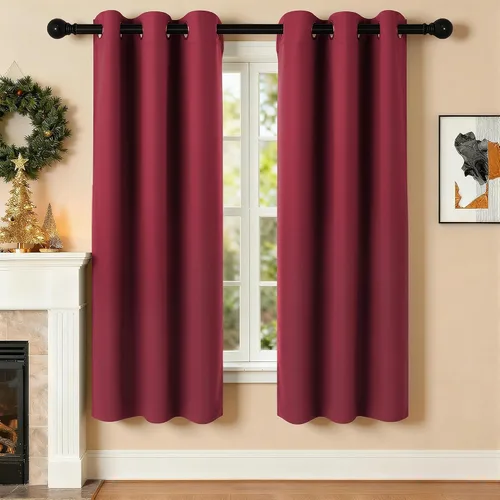 Vista 64 de Cortinas de oscurecimiento de habitación de 45 pulgadas de largo para dormitorio y sala de estar, cortinas térmicas aislantes con ojales