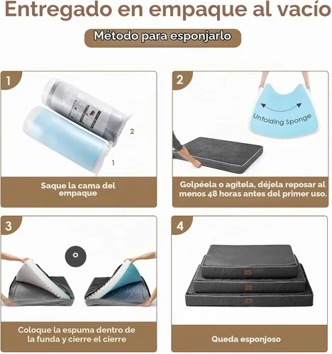 Vista 5 de EHEYCIGA Cama ortopédica impermeable para perros de 35 x 23 pulgadas, cama de espuma viscoelástica para perros de tamaño grande, alfombrilla lavable