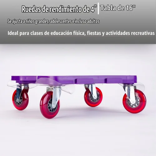 Vista 2 de Cosom Scooter Board, 16 Inch Premium Sit & Scoot Board with 4 Inch Non-Marring Performance Wheels, Double Race Bearings, & Safety Handles, Physical