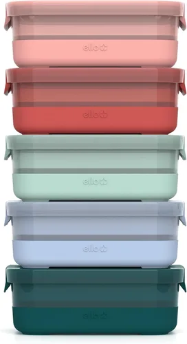 Vista 8 de Ello - Juego de preparación de comidas de plástico de 3.7 tazas, juego de 10 piezas, 5 paquetes - Juego de recipientes de almacenamiento