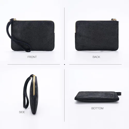 Vista 4 de Bolso de mano de cuero genuino de 4.5 x 6.5 para mujer, bolso de mano de noche