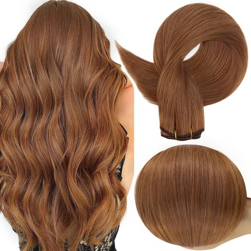 Vista 60 de Full Shine Extensiones de trama de cabello humano, cabello natural negro brillante, para mujeres, 1.76 oz (50 g), 10 pulgadas (25.4 cm), cabello