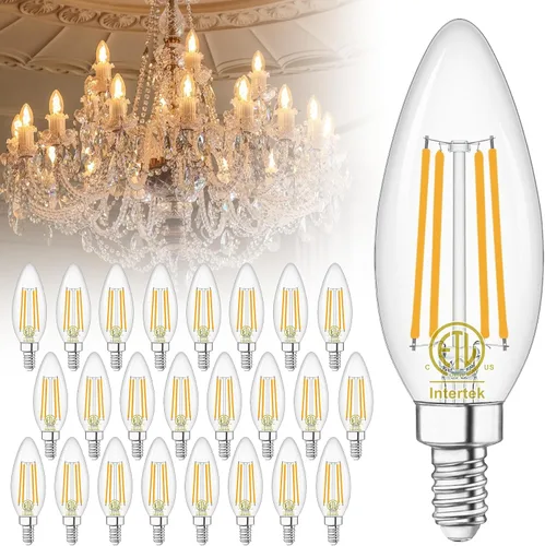 Vista 13 de winshine Bombillas LED E12 para candelabro regulables, 2700 K, blanco cálido, equivalente a 60 W, eficiencia energética, 4 W, tipo B