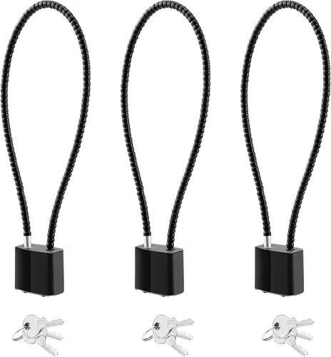 Vista 8 de DELSWIN Cerraduras para pistola de cable con llaves, cerradura de casco resistente de 15 pulgadas