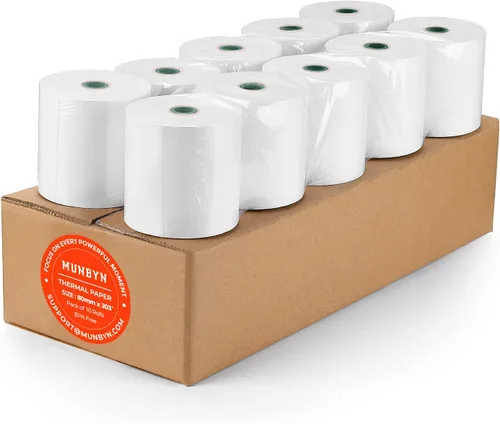Vista 17 de MUNBYN 2 1/4" x 50' Papel Térmico para Recibos (5 Rollos), Papel de Recibo de 58mm Libre de BPA Se Adapta a Todas las Mini Impresoras Térmicas POS