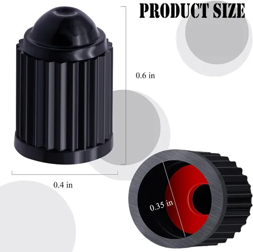 Vista 45 de 10 piezas de tapas de válvula de neumático TPMS con vástago largo, tapas de válvula de rueda de plástico negro para TPMS TR20008, tapas de vástago