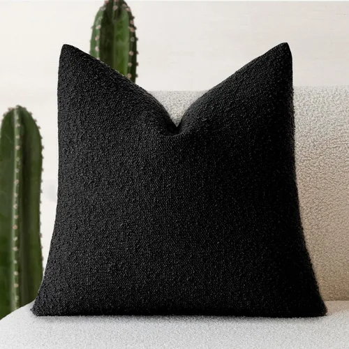 Vista 25 de Foindtower Fundas de almohada decorativas con textura de boucle, fundas de almohada sólidas, neutrales, suaves y acogedoras para silla, sofá