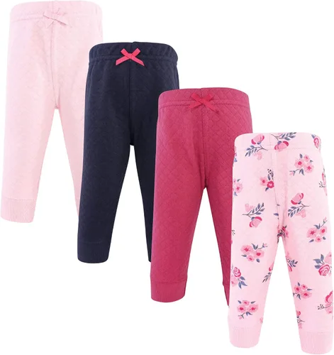 Vista 2 de Hudson Baby Pantalones deportivos acolchados unisex para bebé, paquete de 4 Tartán Búfalo