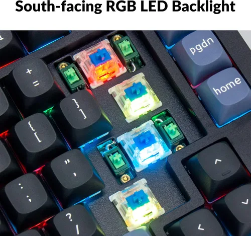 Vista 5 de Keychron Q1 RGB Teclado mecánico personalizado con cable QMKVIA macro programable con 75 de diseño intercambiable en caliente Gateron G Pro Blue
