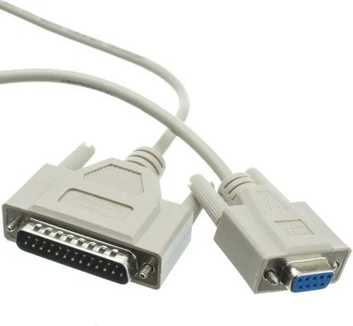 Vista 4 de CableWholesale 6 pies DB9 hembra/DB25 hembra, 8C, cable de módem nulo (10D1-21406)