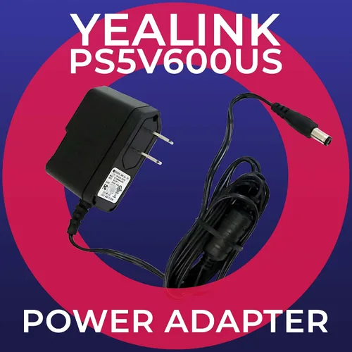 Vista 2 de Yealink - Fuente de alimentación PS5V600US 5V 0.6A - Teléfonos inalámbricos W56H, W52H, W57R, W59R, W71H, W73H, W74H, W76, W78H, teléfonos