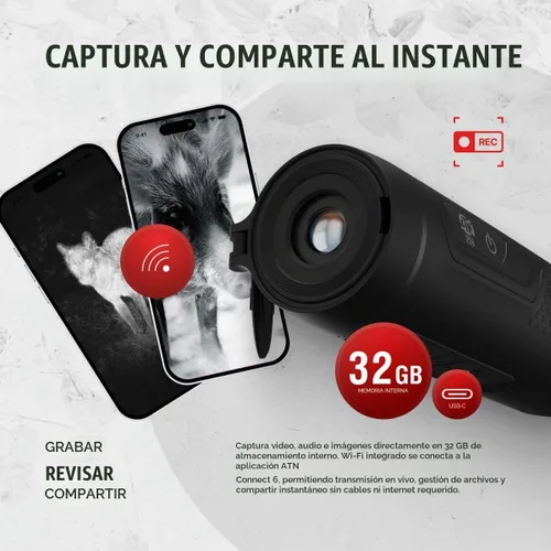 Vista 4 de ATN BlazeTrek 6 Monóculo Térmico, 640x512, 1.5-12x, Hog & Coyote Sensor 640x512