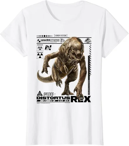 Vista 17 de Jurassic World Rebirth Distortus Rex Ingen Species File Camiseta Gris Oscuro