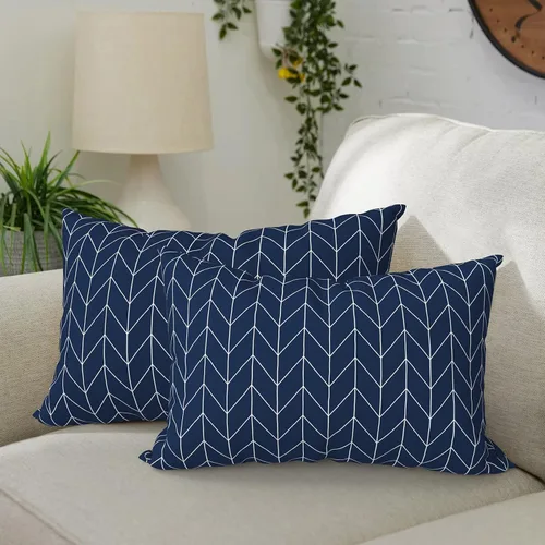 Vista 67 de DYTXIII Paquete de 2 almohadas lumbares impermeables para exteriores con rellenos, 12 x 20 pulgadas, almohada decorativa rectangular para patio
