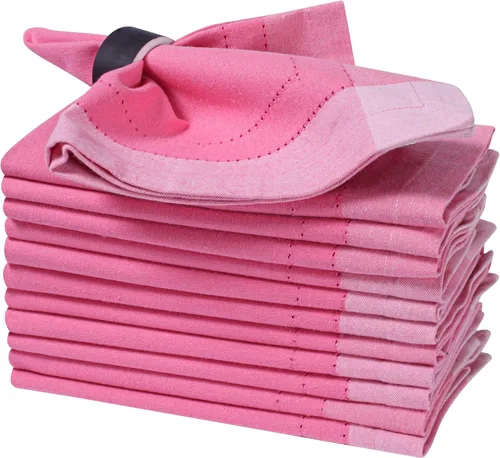 Vista 25 de Servilletas de tela de algodón con dobladillo de 18 x 18 pulgadas, color aguamarina con vainica, servilletas de boda, servilletas de cóctel