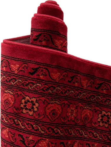 Vista 5 de Unique Loom Tekke Collection Zeravshan - Alfombra (3 pies 1 pulgada, redonda, rojo/negro)