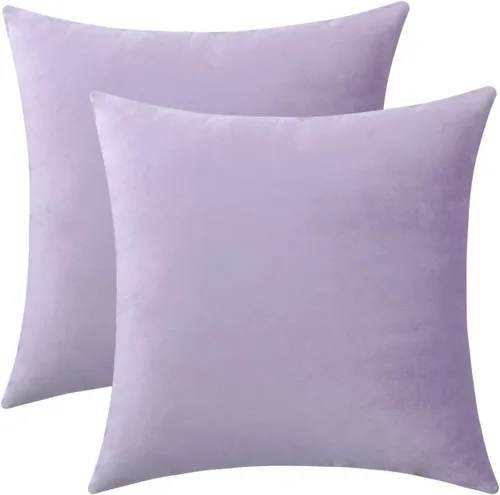 Vista 7 de Jeneoo Juego de 2 fundas decorativas para cojines de terciopelo suave y cómodo, funda sólida para cojín de sofá, decoración