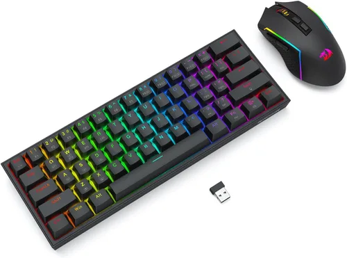 Vista 8 de Redragon Teclado inalámbrico para juegos S144 Combo, K617 PRO 60% + mouse K617 + M693