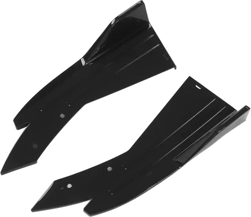 Vista 6 de Fydun 2 unids brillante negro coche parachoques trasero canard labio lateral falda divisor alerón universal