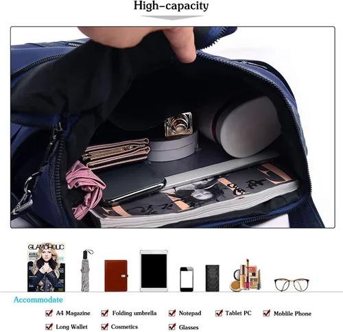 Vista 3 de FANDARE Mochila para mujer, bolsos de hombro de moda, mochila escolar para niña, mochila para mujer, mochila para trabajo universitario, viajes
