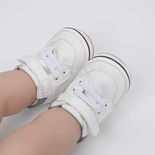 Vista 2 de COSANKIM Zapatos deportivos para bebé niño y niña, zapatos de tobillo altos, antideslizantes, suela suave, zapatos de cuna para niños pequeños