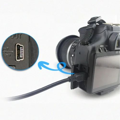 Vista 2 de Sqrmekoko Cable USB compatible con cámara Canon, cable de interfaz de datos compatible con cámaras Canon PowerShot ELPH EOS DSLR y videocámaras