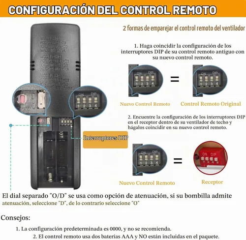 Vista 4 de Reemplazo de control remoto del ventilador de techo HD3 para decoración del hogar de Hampton Bay