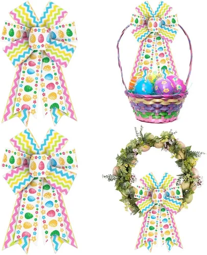 Vista 6 de ALIBBON Lazos de Pascua para coronas, lazos de corona de Pascua de primavera, lazos de zanahoria de Pascua para manualidades, decoración de Pascua
