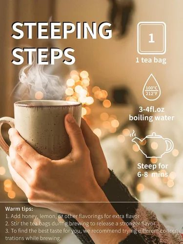 Vista 7 de TeeLux - Bolsas de té de cebada, sabor a nuez y tostado, sin cafeína, 0.07 oz x 50 bolsas Té de grano de cebada asada con aroma a nuez, sin