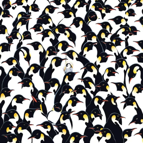 Vista 2 de TDC Games Rompecabezas más difícil del mundo, pingüinos, 500 piezas de doble cara, 15 pulgadas