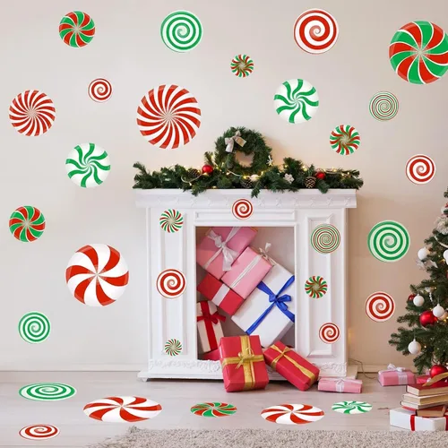 Vista 3 de 126 calcomanías de caramelo, decoraciones de pared de menta, calcomanías de PVC para suelo de caramelo, calcomanías de pared para decoración
