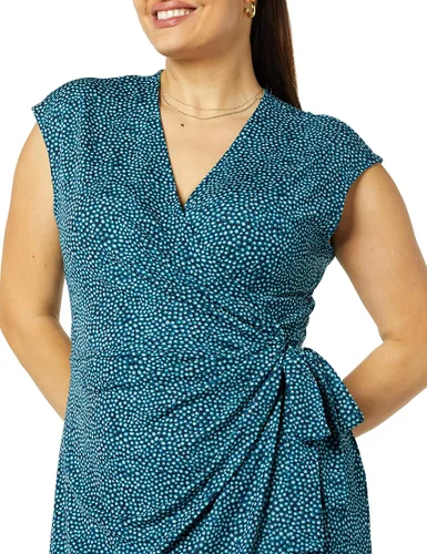 Vista 5 de Tienda Essentials - Vestido cruzado clásico de manga casquillo para mujer (disponible en tallas grandes)