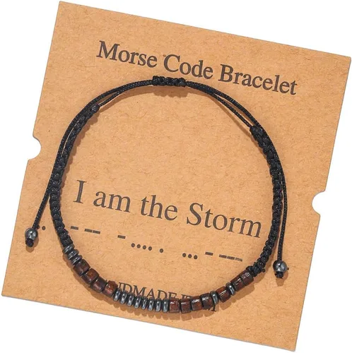 Vista 11 de Pulseras de Código Morse para Mujeres y Hombres, Regalos para Ella, Mejor Amiga, Pulseras Inspiradoras Divertidas para Mujeres, Joyería Ajustable