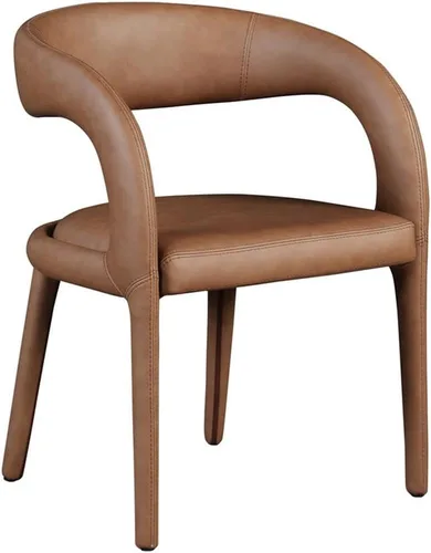 Vista 12 de Meridian Furniture 987Black-C Sylvester Collection Modern Silla de comedor tapizada de cuero vegano contemporáneo con respaldo redondeado, 23.5